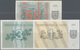 Lithuania / Litauen: Set With 3 Banknotes 1, 3 And 50 Talonas Without Text On Lower Front, P.32a In - Litouwen