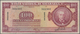 Nicaragua: 100 Cordobas 1959 P. 104B In Normal Used Condition With Folds And Light Stain In Paper, C - Nicaragua