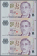 Singapore / Singapur: Set Of 7 Uncut Sheets Of 3 Notes (21 Notes In Total) Of 2 Dollars ND P. 46, Al - Singapore