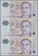 Singapore / Singapur: Set Of 7 Uncut Sheets Of 3 Notes (21 Notes In Total) Of 2 Dollars ND P. 46, Al - Singapur