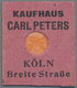 Deutschland - Briefmarkennotgeld: KÖLN, Kaufhaus Carl Peters, 10 Pf. Germania Orange, Im Roten Faltk - Andere & Zonder Classificatie