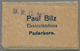 Deutschland - Briefmarkennotgeld: PADERBORN, Paul Bilz, Elektrizitätsfirma, Wertangabe 20 Pf., 2 X 1 - Andere & Zonder Classificatie