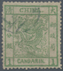 China: 1878, Large Dragon Thin Paper 1 Ca. Yellowish Green, Cliché 2, Used Black Seal, Top 3mm Close - Other & Unclassified