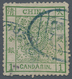 China: 1878, Large Dragon Thin Paper 1 Ca. Deep Green, Cliché 2, Fine Clear Impression, Used Blue Se - Other & Unclassified