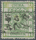 China: 1878, Large Dragon Thin Paper 1 Ca. Yellowish Green, Pos. 2, Canc. Boxed "postage Paid" In Ch - Sonstige & Ohne Zuordnung