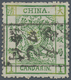 China: 1878, Large Dragon Thin Paper 1 Ca. Yellowish Green, Pos. 2, Canc. Boxed "postage Paid" In Ch - Other & Unclassified