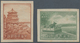 China: 1949, Peking View Commemoratives Brown And Green, Each Imperforated And Overprint Omitted, Un - Sonstige & Ohne Zuordnung