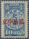 China - Portomarken: 1912, 10 C. Blue Ovpt. "provisional Neutrality", Unused Mounted Mint, Pencil Si - Postage Due