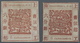 China - Shanghai: 1865, "Candareens." In The Plural, 6 Cands. Red-brown On Thin Wove Paper, Two Sing - Sonstige & Ohne Zuordnung