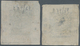 China - Shanghai: 1866, Seriffed Numerals, 1 Cand. Blue (2) On Thin Wove Paper, Both Livingstone 39 - Sonstige & Ohne Zuordnung