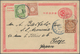 China - Ganzsachen: 1897/99 ICP 1 . Uprated Coiling Dragon 4 C. Tied "SHANGHAI 21 MAY 00" In Combina - Ansichtskarten