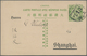 China - Ganzsachen: 1908, Double Card Square Dragon 1+1 C. Canc. Boxed Bilingual "SHANGHAI Intercala - Postcards