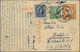 China - Ganzsachen: 1932. Postal Stationery Card One Cent Orange Upgraded With SG 397 4c Green And S - Postcards