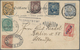 China - Incoming Mail: 1901, 6-country Card (ppc "new Tsingtau Whole View") With Frankings Of China - Sonstige & Ohne Zuordnung