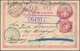 Japanische Post In China: 1892, UPU Ereply Card 2+2 Sen Uprated Offices In China 1899 20 S. Both Can - 1943-45 Shanghai & Nanchino