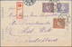 Japanische Post In China: 1899/1912, Stationery "China" 1 1/2 S. Uprated 1 S., 1 1/2 S. Violet Canc. - 1943-45 Shanghai & Nanjing