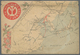 Japanische Post In China: 1913, 10 Sen Blue (tear At Right Margin) On With A Map Illustrated Envelop - 1943-45 Shanghai & Nanjing