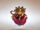 Miniature Tasse Et Sa Soucoupe Bordeaux Et Or - Andere & Zonder Classificatie