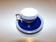 Miniature  Tasse Et Sa Soucoupe Bleue Marine Décor Or Et Blanc " Décoration Artiste " - Other & Unclassified