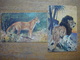 Lot De 2 Vieilles Cartes Avec LION LIONNE - Leeuw Leeuwin - Lion Lioness - Lions