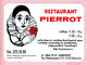 Sticker - Restaurant PIERROT - M. VAN PUT-MERTENS - Ten Eekhovelei 313 Deurne - Autocollants