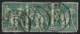 N°61 Bande De 3, Sage 1c Vert, Type I, Oblitéré Càd LOUHANS - COTE 400 € - 1876-1878 Sage (Type I)