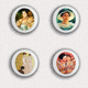 35 X Mary Cassatt Painting Fan ART BADGE BUTTON PIN SET 4 (1inch/25mm Diameter) - Other & Unclassified