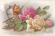 Cartes Vers 1940 Rose,roses,papillon , Bonne Fête - Papillons