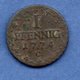 Saxe  -  1 Pfennig 1774 C - Km # 1000 -    --  état  B+ - Small Coins & Other Subdivisions