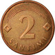 Monnaie, Latvia, 2 Santimi, 2007, TTB, Copper Clad Steel, KM:21 - Lettonie