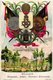 8 Cards Litho  C1900 Chromos Drapeaux Armes Monnaies DECORATIONS, C1880, Italy Gemany, Russia, Espagne - Avant 1871