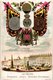 Delcampe - 8 Cards Litho  C1900 Chromos Drapeaux Armes Monnaies DECORATIONS, C1880, Italy Gemany, Russia, Espagne - Antes De 1871