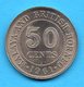 MALAYA AND BRITISH BORNEO - Pièce 50 CENTS - 1961 -  Queen Elisabeth The Second - Malaysia