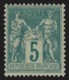 N°75, Sage 5c Vert, Type II, Neuf ** Sans Charnière - COTE 67 € - TB - 1876-1898 Sage (Type II)