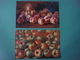 Lot De 2 Cartes Dessin Nature Morte : FRUITS : Pêches Pommes --- Série Artistiche Frutta - Pittore Ferri - Alberi