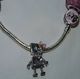 BRACELET ARGENTE 21 CM AVEC 7 CHARMS MICKEY MINNIE ROBOT NEUF TYPE PANDORA - Bracelets