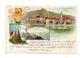 A 3601 DÜRNSTEIN, 1897, Lithographie, 3 Ansichten, Ruderer Auf Der Donau, Kl. Nadelloch - Krems An Der Donau