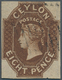 Ceylon / Sri Lanka: 1859, QV 8d. Brown Imperforate With Clear Margins On Three Sides (short At Top) - Sri Lanka (Ceylon) (1948-...)