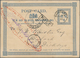Ceylon / Sri Lanka: 1895, Blue Official Service Postcard "On H.M.S." With Special Red Cachet For Pri - Sri Lanka (Ceylon) (1948-...)
