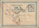 Ceylon / Sri Lanka: 1895, Blue Official Service Postcard "On H.M.S." With Special Red Cachet For Pri - Sri Lanka (Ceylan) (1948-...)