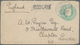 Indien - Used Abroad: Bhutan 1908. Indian KEVII Postal Stationery Envelope 'half Anna' Green (opened - Other & Unclassified