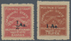 Indien - Feudalstaaten: CHARKHARI: 1940, Sword Issue Two Surcharged Stamps With '½ As.' On 8a. Brown - Andere & Zonder Classificatie