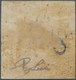 Iran: 1875, Rouletted Lion Issue, 4ch. Orange-red, Type B, Postally Used "TABRIZ", Signed And Opinio - Iran