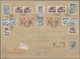 Korea-Nord: 1950/55 (ca.), 19 Stamps Inc. Pilot Heroe (3) Tied "8.11.55" To Larger Registered Cover - Korea (Noord)