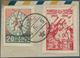 Korea-Nord: 1954, PA 6th Anniversary 10 W. Red Imperforated With 1953 4th World Youth Games 20 W. Im - Korea (Noord)
