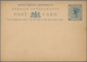 Malaiische Staaten - Straits Settlements - Post In Bangkok: 1885, 3 Cent Blue Stat. Postcard With Bl - Straits Settlements