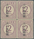 Malaiische Staaten - Johor-Portomarken: 1943 Jap. Occ.: Postage Due 12c. Purple Block Of Four, Overp - Johore