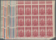 Syrien: 1934, 10 Years Republic Complete Set Of 19 Normal Stamps To 100pi. In Blocks Of 15 From Corn - Syria
