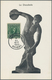 Thematik: Olympische Spiele / Olympic Games: 1920, ANTWERPEN: Statue Of Discusthrower With 5 C. Olyp - Andere & Zonder Classificatie
