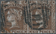 Neusüdwales: 1853 QV Laureate 6d. Brown Horizontal Pair On Bluish Grey Paper, With Variety "G" For " - Lettres & Documents